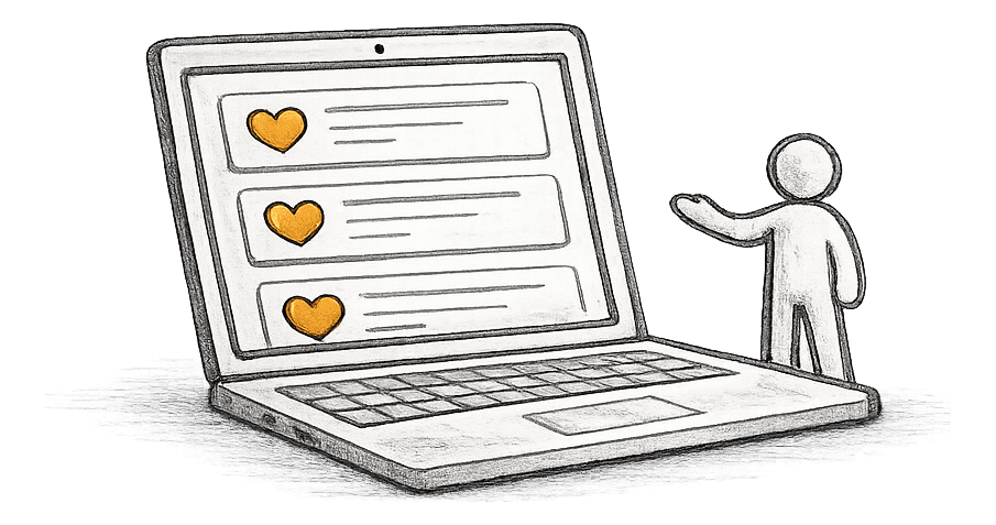 Table view with rows of social post thumbnails and sats amounts