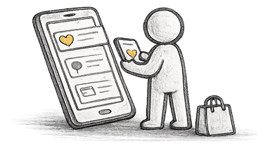 Phone showing a customer-created social post