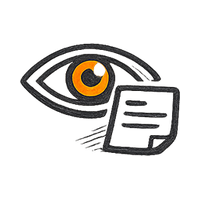 Eye with document in front