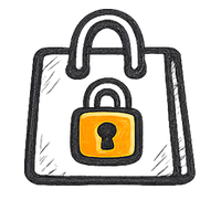 Shopping bag with padlock