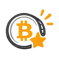 Bitcoin coin with orange star