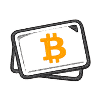 Gift card with orange Bitcoin symbol