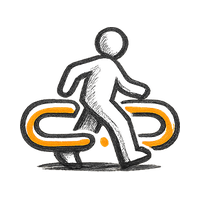 Person stepping through an orange chain link