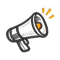 Megaphone with orange accent