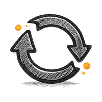 Gift box with circular repeat arrows