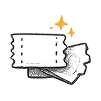 Coupon with orange sparkle