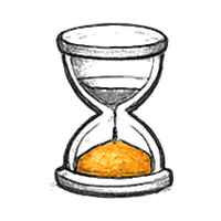 Hourglass with orange sand