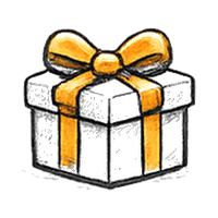 Gift box with orange bow