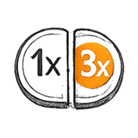 Coin showing multiplied values