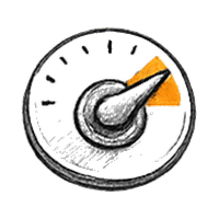 Dial with orange marker