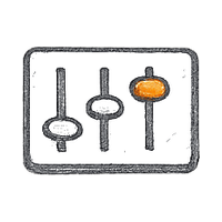 Settings panel with orange toggle
