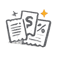 Fanned out cards with orange sparkle