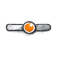 Toggle switch slider with orange indicator
