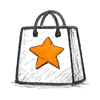 Shopping bag with orange star
