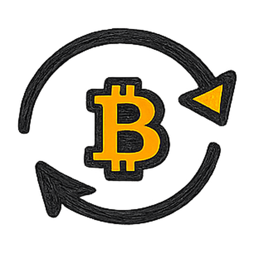 Circular reverse arrow around Bitcoin symbol, representing reversing a UGC reward