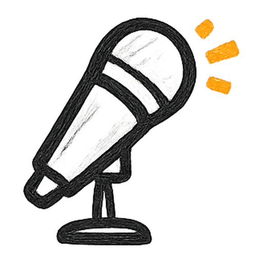 Microphone with sound waves, representing customers speaking in their own words