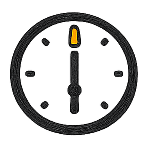 Clock face with orange hour marker, representing daily per-platform cooldown