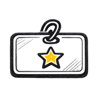 Name tag with orange star