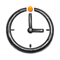 Clock with orange dot