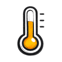 Thermometer with orange fill